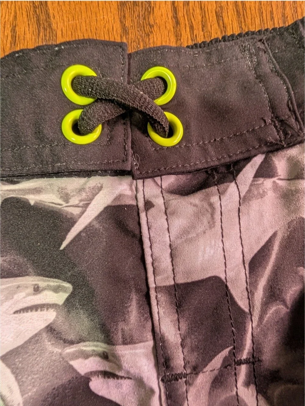 Wonder Nation Boys Shark Print Ombre Swim Trunks